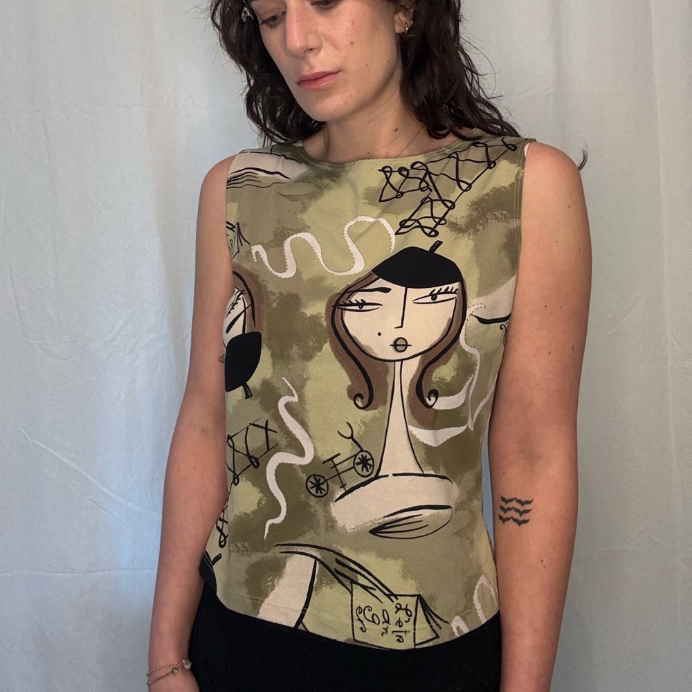 Abstract Art Sleeveless Top